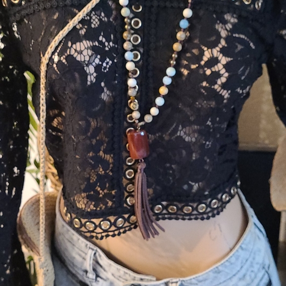 SALE TODAY SEXY CROP TOP  LONG SLEEVES SM. .MULTI - Picture 15 of 16